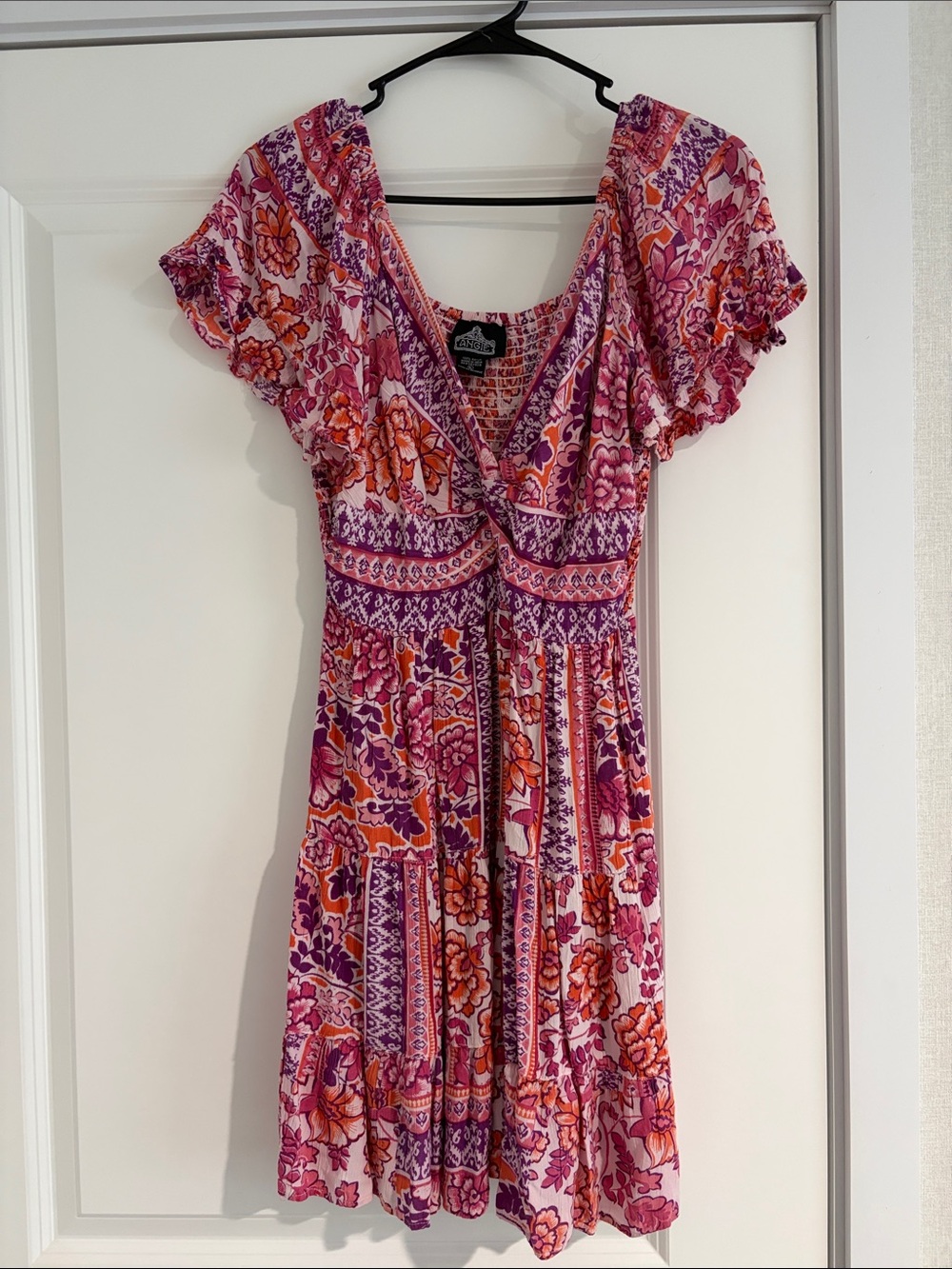 Pink & Purple Floral V-Neck Sundress